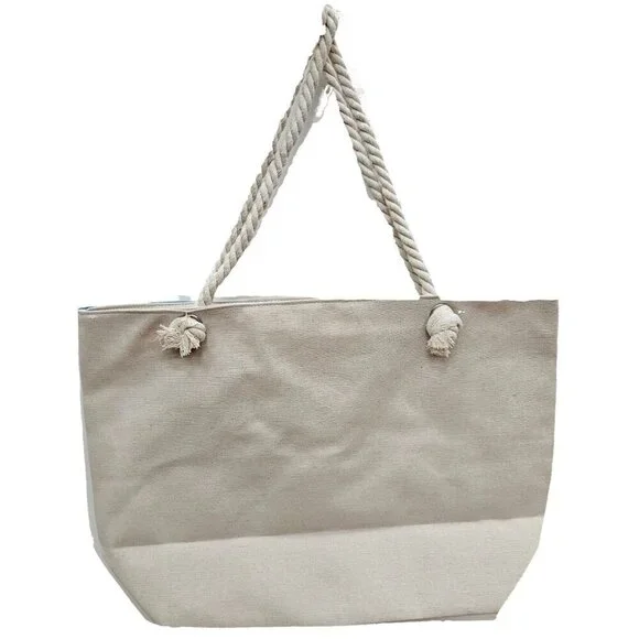 Beach Bag Women Large Beach Pool Tote Bag, Waterproof Rope Handles Zipper, NEW - Picture 2 of 6